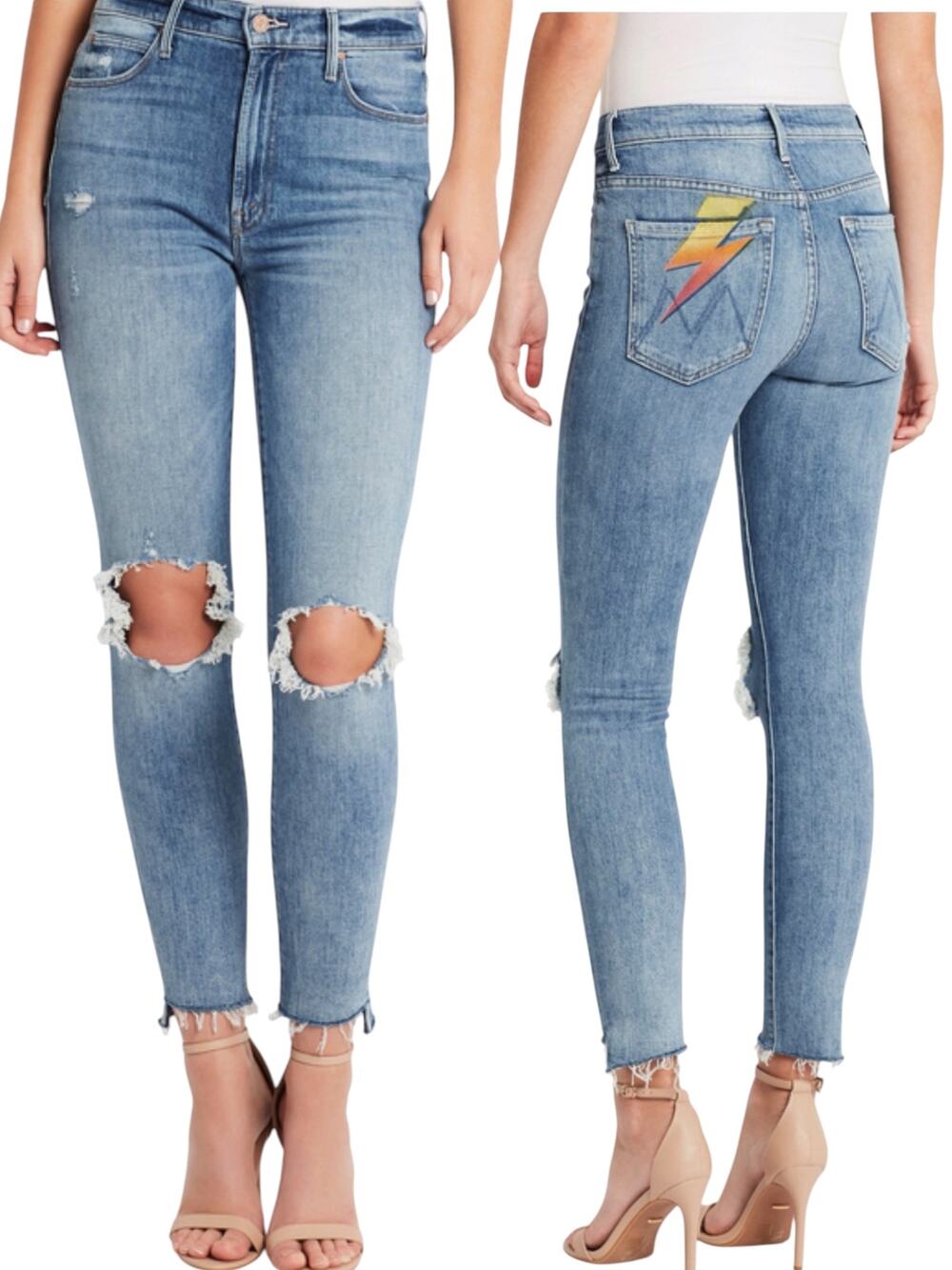 Mother The Stunner Ankle Step Fray Helter Skelter Jeans Size 28